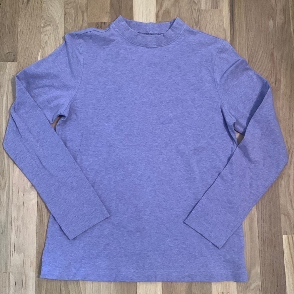 Croft & Barrow Cotton Long Sleeve Mock Turtleneck Top Light Purple Women’s M